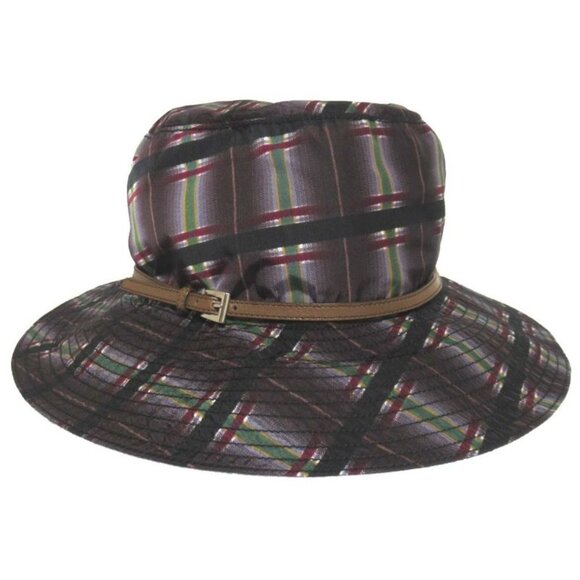 Prada Checked Nylon Bucket Hat Size M Purple